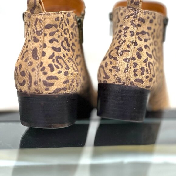 Lucky Brand Women Suede Booties LK-Basel Leopard Print Javan Brown Size 10 M - Picture 7 of 16